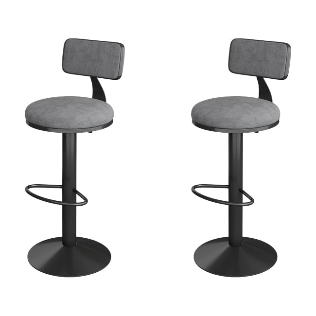 Industrial Bar Stools Low Back Dining Stools with Metal Base
