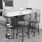 Industrial Bar Stools Low Back Dining Stools with Metal Base
