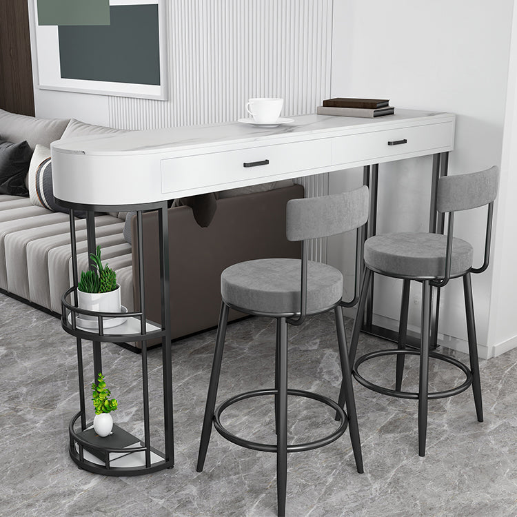 Industrial Bar Stools Low Back Dining Stools with Metal Base