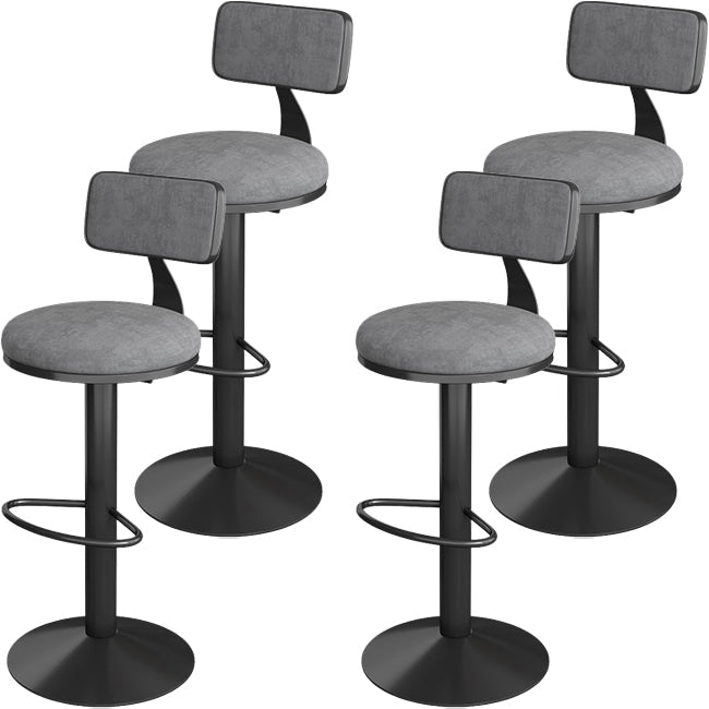 Industrial Bar Stools Low Back Dining Stools with Metal Base