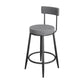 Industrial Bar Stools Low Back Dining Stools with Metal Base