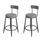 Industrial Bar Stools Low Back Dining Stools with Metal Base