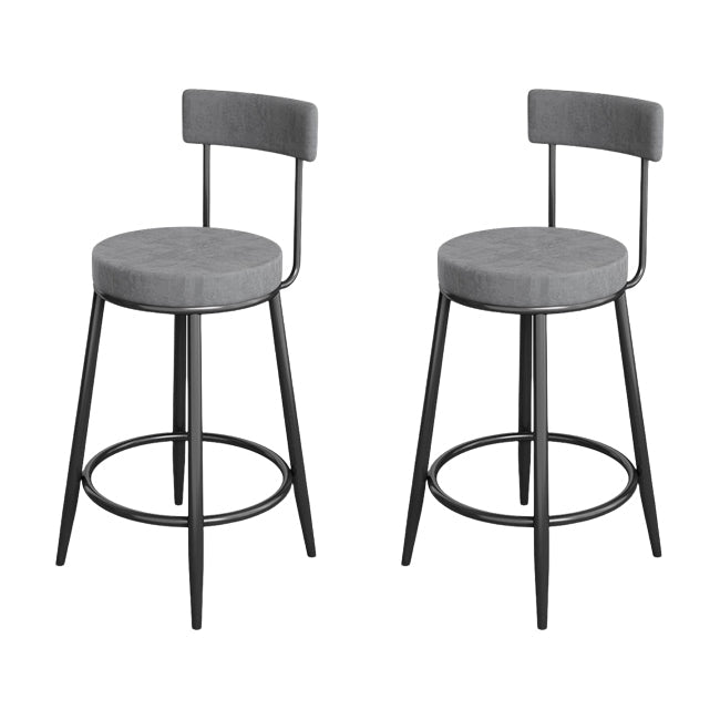 Industrial Bar Stools Low Back Dining Stools with Metal Base