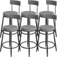 Industrial Bar Stools Low Back Dining Stools with Metal Base