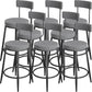 Industrial Bar Stools Low Back Dining Stools with Metal Base