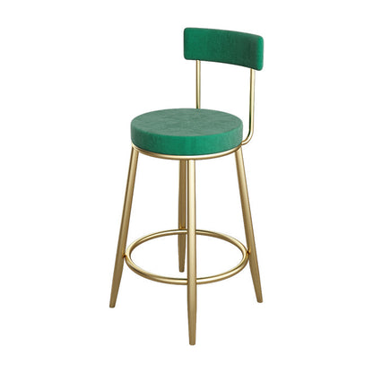 Industrial Bar Stools Low Back Dining Stools with Metal Base