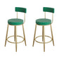 Industrial Bar Stools Low Back Dining Stools with Metal Base