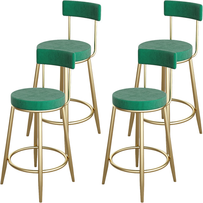 Industrial Bar Stools Low Back Dining Stools with Metal Base