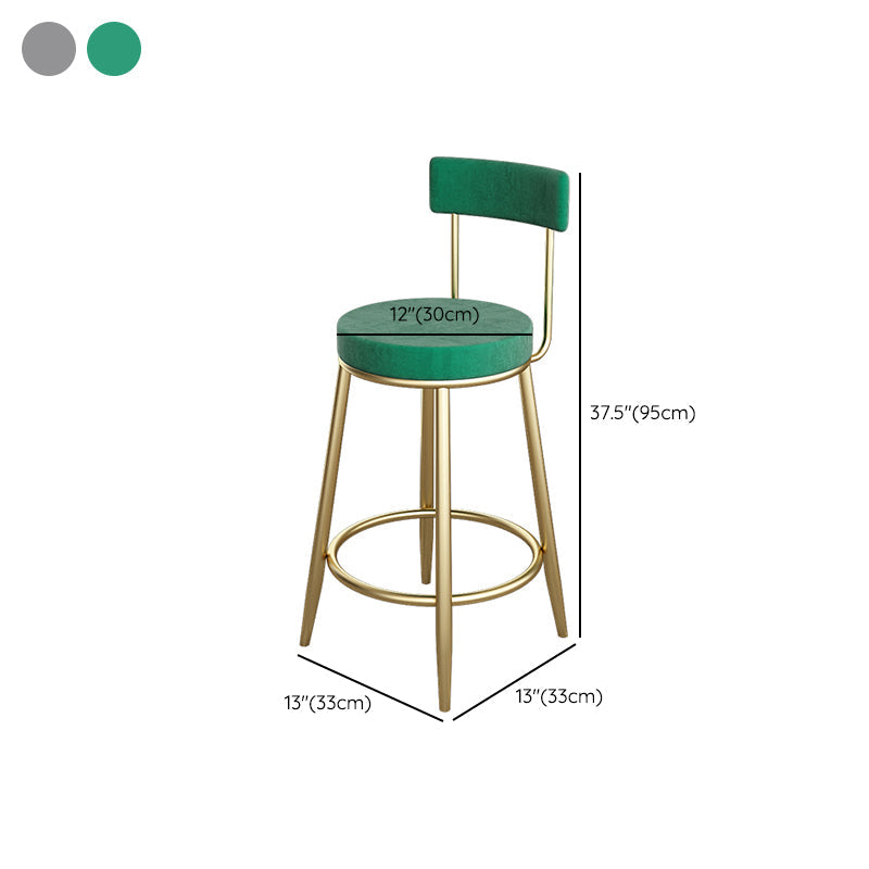 Industrial Bar Stools Low Back Dining Stools with Metal Base
