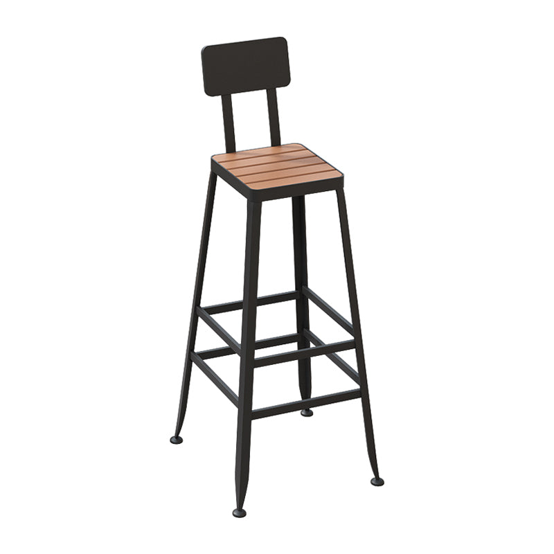 Industrial Metal Bar Stools Bar Height Outdoor Bar Stool with Black Base 1 Piece Square Clearhalo 'Bar Furniture' 'Bar Stools' 'bar_stools' 'furn' 'furn_bar_stools' 'Furniture' 'Kitchen & Dining Furniture' 7342782