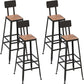 Industrial Metal Bar Stools Bar Height Outdoor Bar Stool with Black Base 4 Piece Set Square Clearhalo 'Bar Furniture' 'Bar Stools' 'bar_stools' 'furn' 'furn_bar_stools' 'Furniture' 'Kitchen & Dining Furniture' 7342785