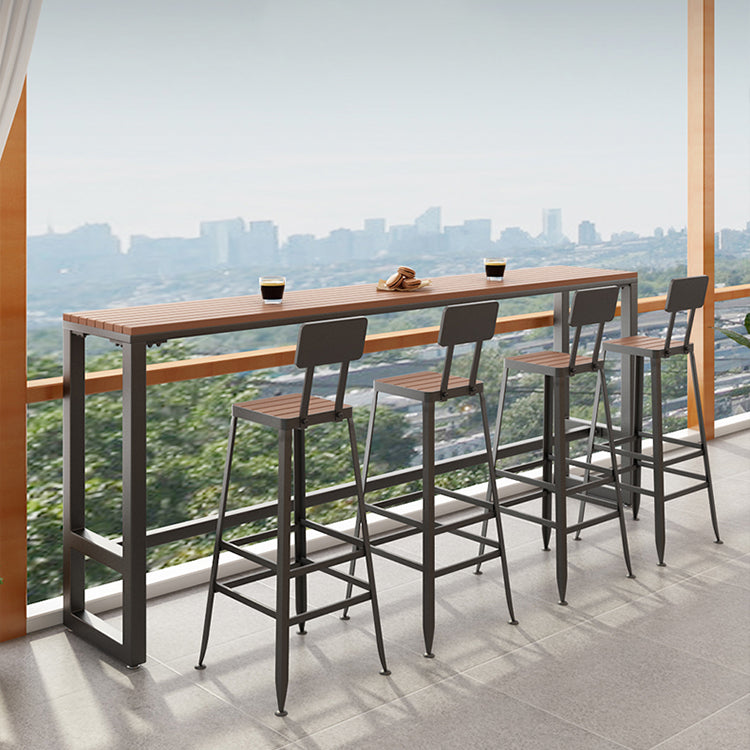 Industrial Metal Bar Stools Bar Height Outdoor Bar Stool with Black Base Clearhalo 'Bar Furniture' 'Bar Stools' 'bar_stools' 'furn' 'furn_bar_stools' 'Furniture' 'Kitchen & Dining Furniture' 7342786