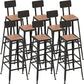 Industrial Metal Bar Stools Bar Height Outdoor Bar Stool with Black Base 8 Piece Set Square Clearhalo 'Bar Furniture' 'Bar Stools' 'bar_stools' 'furn' 'furn_bar_stools' 'Furniture' 'Kitchen & Dining Furniture' 7342790