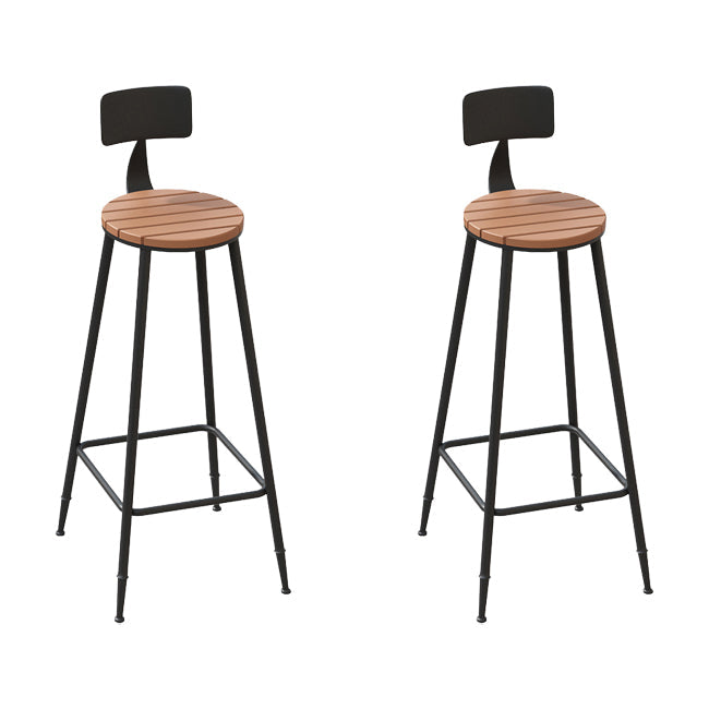 Industrial Metal Bar Stools Bar Height Outdoor Bar Stool with Black Base 2 Piece Set Round Clearhalo 'Bar Furniture' 'Bar Stools' 'bar_stools' 'furn' 'furn_bar_stools' 'Furniture' 'Kitchen & Dining Furniture' 7342793