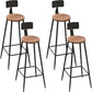 Industrial Metal Bar Stools Bar Height Outdoor Bar Stool with Black Base 4 Piece Set Round Clearhalo 'Bar Furniture' 'Bar Stools' 'bar_stools' 'furn' 'furn_bar_stools' 'Furniture' 'Kitchen & Dining Furniture' 7342795