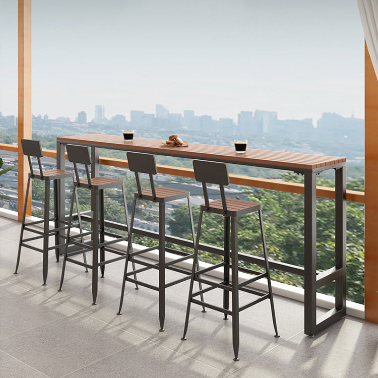 Industrial Metal Bar Stools Bar Height Outdoor Bar Stool with Black Base Clearhalo 'Bar Furniture' 'Bar Stools' 'bar_stools' 'furn' 'furn_bar_stools' 'Furniture' 'Kitchen & Dining Furniture' 7342797
