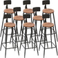 Industrial Metal Bar Stools Bar Height Outdoor Bar Stool with Black Base 8 Piece Set Round Clearhalo 'Bar Furniture' 'Bar Stools' 'bar_stools' 'furn' 'furn_bar_stools' 'Furniture' 'Kitchen & Dining Furniture' 7342799