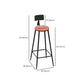 Industrial Metal Bar Stools Bar Height Outdoor Bar Stool with Black Base Clearhalo 'Bar Furniture' 'Bar Stools' 'bar_stools' 'furn' 'furn_bar_stools' 'Furniture' 'Kitchen & Dining Furniture' 7342802