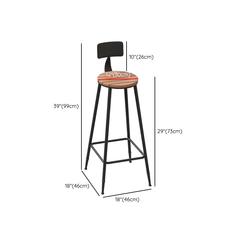Industrial Metal Bar Stools Bar Height Outdoor Bar Stool with Black Base Clearhalo 'Bar Furniture' 'Bar Stools' 'bar_stools' 'furn' 'furn_bar_stools' 'Furniture' 'Kitchen & Dining Furniture' 7342802