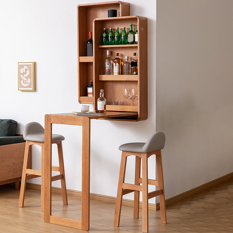 Mesa de comedor de bar contemporánea interior Mesa de bar de madera de cerezo rectangular