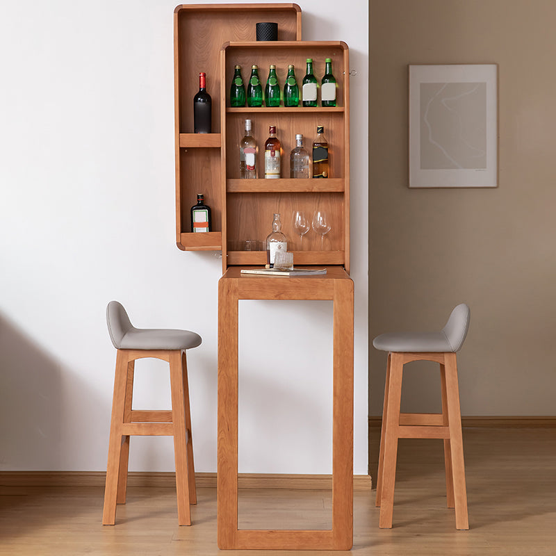 Mesa de comedor de bar contemporánea interior Mesa de bar de madera de cerezo rectangular