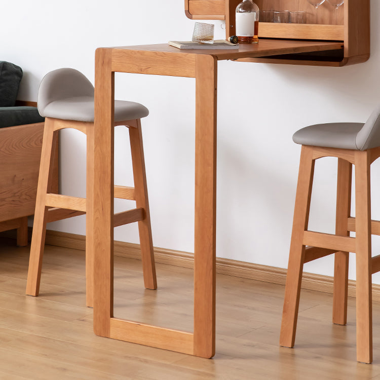 Mesa de comedor de bar contemporánea interior Mesa de bar de madera de cerezo rectangular