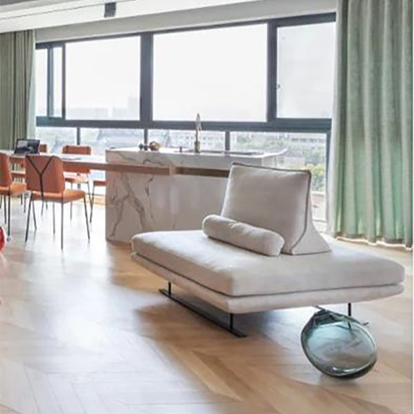 Modern Chaise Lounge Couch Cushioned Chaise Lounge with Pillow 47"L x 39"W x 36"H Clearhalo 'Chairs & Seating' 'Chaise Lounge' 'chaise_lounge' 'furn' 'furn_chaise_lounge' 'Furniture' 'Living Room Furniture' 7343176