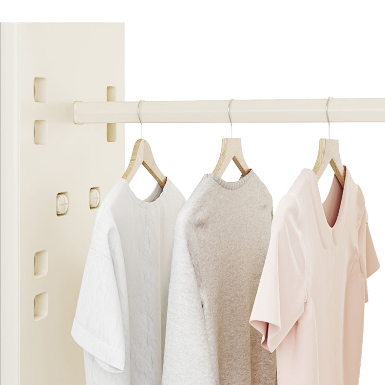 Modern Style Plastic Frame Wardrobe Freestanding Wardrobe with Shelves and Clothes Rail Clearhalo 'Armoires & Wardrobes' 'armoires_wardrobes' 'Bedroom Furniture' 'furn' 'furn_armoires_wardrobes' 'Furniture' 7343201