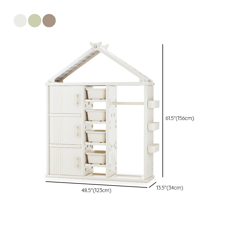 Modern Style Plastic Frame Wardrobe Freestanding Wardrobe with Shelves and Clothes Rail Clearhalo 'Armoires & Wardrobes' 'armoires_wardrobes' 'Bedroom Furniture' 'furn' 'furn_armoires_wardrobes' 'Furniture' 7343213