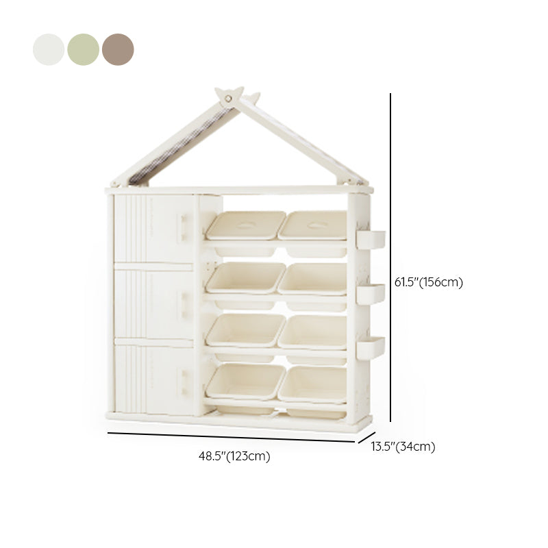 Modern Style Plastic Frame Wardrobe Freestanding Wardrobe with Shelves and Clothes Rail Clearhalo 'Armoires & Wardrobes' 'armoires_wardrobes' 'Bedroom Furniture' 'furn' 'furn_armoires_wardrobes' 'Furniture' 7343215