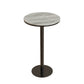 Juego de mesa de bar redonda moderna, mesa de bar con tapa de piedra de 1/3 piezas y taburetes de cuero