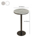 Juego de mesa de bar redonda moderna, mesa de bar con tapa de piedra de 1/3 piezas y taburetes de cuero