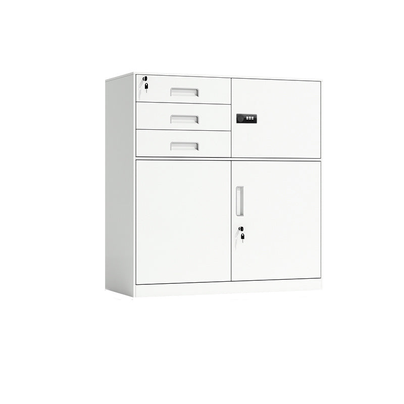 Contemporary File Cabinet Metal Frame Key Lock Lateral File Cabinet for Office White 3 Clearhalo 'Filing Cabinets' 'filling_cabinets' 'furn' 'furn_filling_cabinets' 'Furniture' 'Office Furniture' 7343744