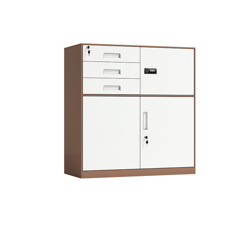 Contemporary File Cabinet Metal Frame Key Lock Lateral File Cabinet for Office Coffee 3 Clearhalo 'Filing Cabinets' 'filling_cabinets' 'furn' 'furn_filling_cabinets' 'Furniture' 'Office Furniture' 7343749