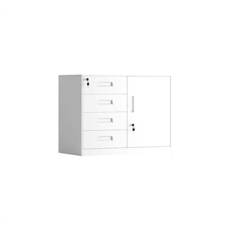 Contemporary File Cabinet Metal Frame Key Lock Lateral File Cabinet for Office White 4 Clearhalo 'Filing Cabinets' 'filling_cabinets' 'furn' 'furn_filling_cabinets' 'Furniture' 'Office Furniture' 7343751