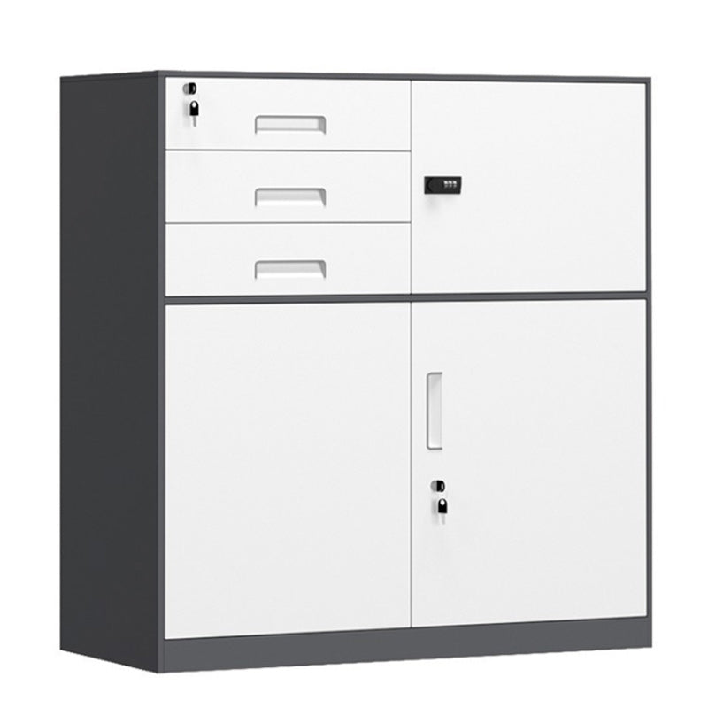 Contemporary File Cabinet Metal Frame Key Lock Lateral File Cabinet for Office Clearhalo 'Filing Cabinets' 'filling_cabinets' 'furn' 'furn_filling_cabinets' 'Furniture' 'Office Furniture' 7343752