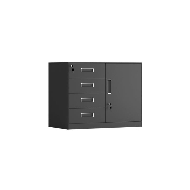 Contemporary File Cabinet Metal Frame Key Lock Lateral File Cabinet for Office Black 4 Clearhalo 'Filing Cabinets' 'filling_cabinets' 'furn' 'furn_filling_cabinets' 'Furniture' 'Office Furniture' 7343753