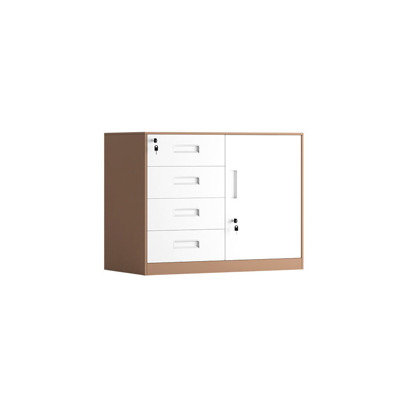 Contemporary File Cabinet Metal Frame Key Lock Lateral File Cabinet for Office Coffee 4 Clearhalo 'Filing Cabinets' 'filling_cabinets' 'furn' 'furn_filling_cabinets' 'Furniture' 'Office Furniture' 7343757