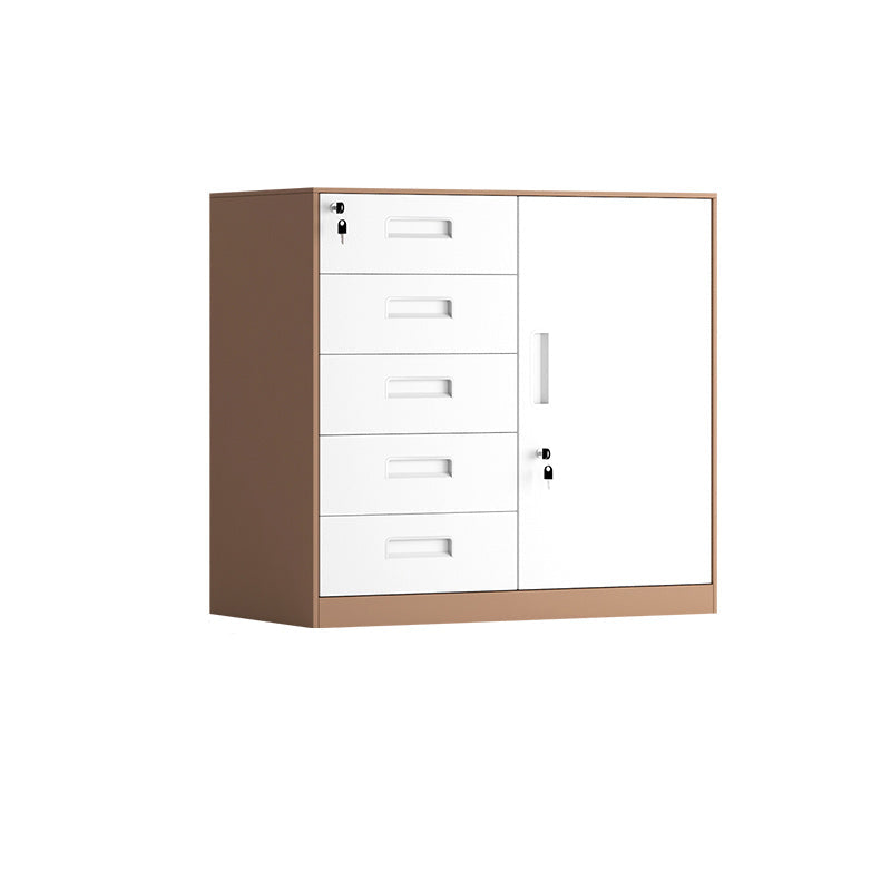 Contemporary File Cabinet Metal Frame Key Lock Lateral File Cabinet for Office Coffee 5 Clearhalo 'Filing Cabinets' 'filling_cabinets' 'furn' 'furn_filling_cabinets' 'Furniture' 'Office Furniture' 7343763