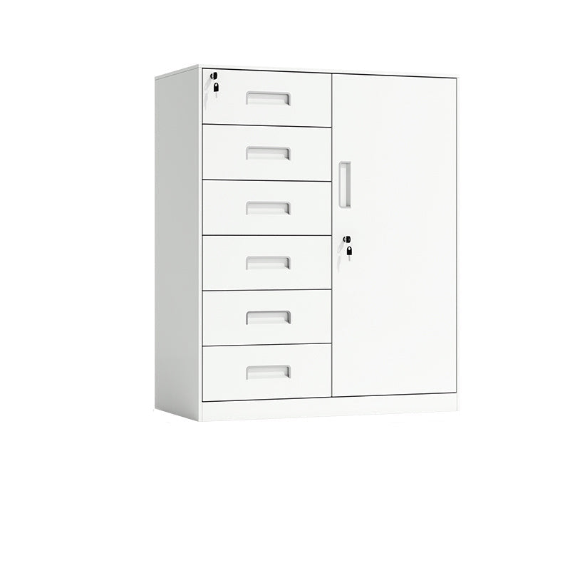 Contemporary File Cabinet Metal Frame Key Lock Lateral File Cabinet for Office White 6 Clearhalo 'Filing Cabinets' 'filling_cabinets' 'furn' 'furn_filling_cabinets' 'Furniture' 'Office Furniture' 7343764