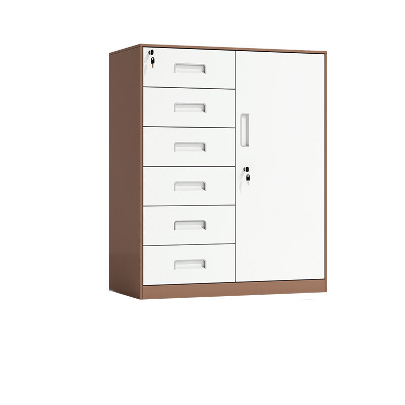Contemporary File Cabinet Metal Frame Key Lock Lateral File Cabinet for Office Coffee 6 Clearhalo 'Filing Cabinets' 'filling_cabinets' 'furn' 'furn_filling_cabinets' 'Furniture' 'Office Furniture' 7343767