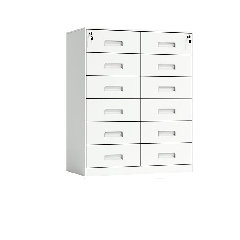 Contemporary File Cabinet Metal Frame Key Lock Lateral File Cabinet for Office White 12 Clearhalo 'Filing Cabinets' 'filling_cabinets' 'furn' 'furn_filling_cabinets' 'Furniture' 'Office Furniture' 7343768