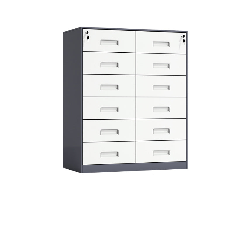 Contemporary File Cabinet Metal Frame Key Lock Lateral File Cabinet for Office Grey 12 Clearhalo 'Filing Cabinets' 'filling_cabinets' 'furn' 'furn_filling_cabinets' 'Furniture' 'Office Furniture' 7343770