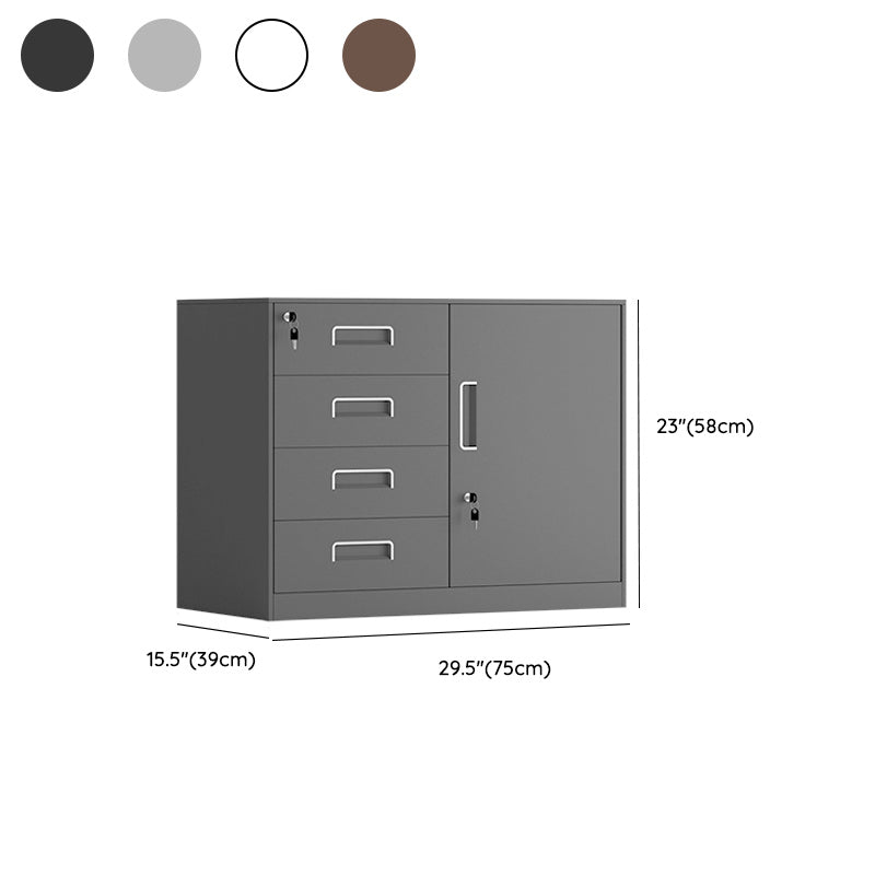 Contemporary File Cabinet Metal Frame Key Lock Lateral File Cabinet for Office Clearhalo 'Filing Cabinets' 'filling_cabinets' 'furn' 'furn_filling_cabinets' 'Furniture' 'Office Furniture' 7343773