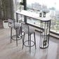 Double Pedestal Bar Table Set 1/3 Pcs Metal Frame Bar Table and Stools