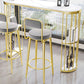 Double Pedestal Bar Table Set 1/3 Pcs Metal Frame Bar Table and Stools