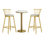 Set tavolo da bar in stile moderno Tavolo da bar rotondo in pietra da 1/3 pezzi con sgabelli imbottiti