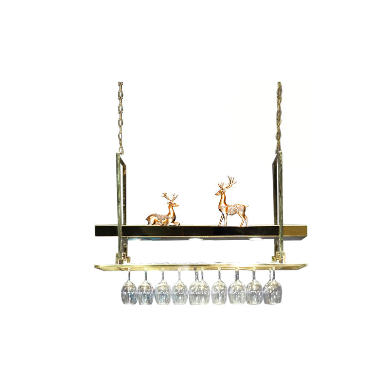 Roestvrijstalen wijnrek moderne hangende wijnrekhouder in goud