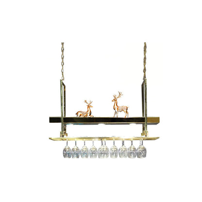 Roestvrijstalen wijnrek moderne hangende wijnrekhouder in goud