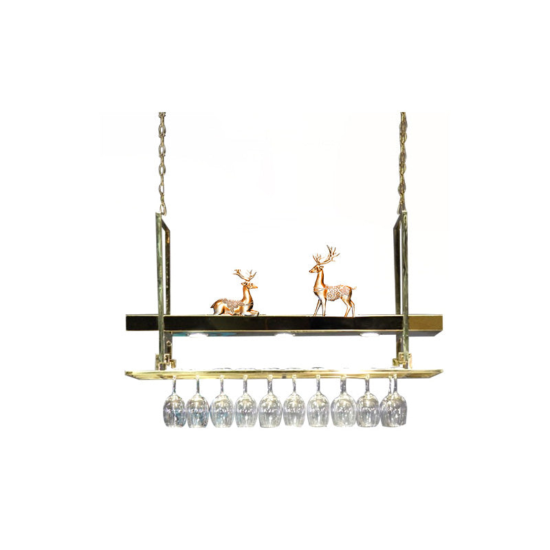 Roestvrijstalen wijnrek moderne hangende wijnrekhouder in goud